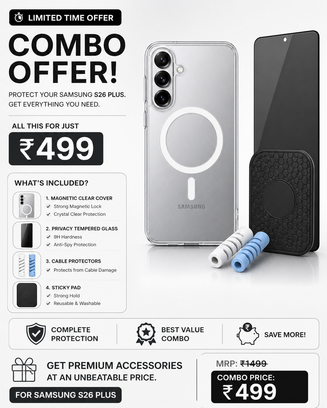 SAMSUNG S26 PLUS ULTIMATE PROTECTION COMBO