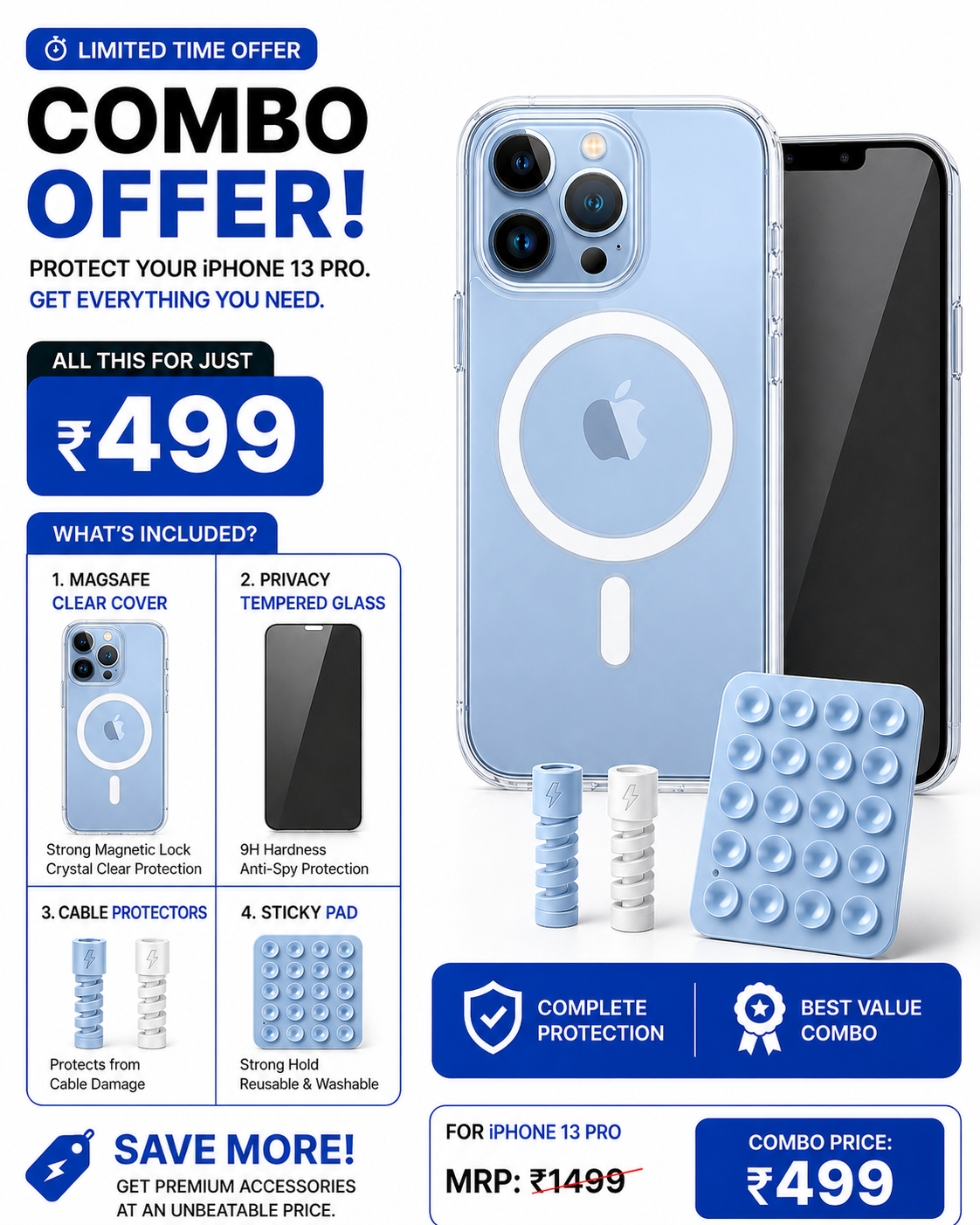 IPHONE 13 PRO ULTIMATE PROTECTION COMBO