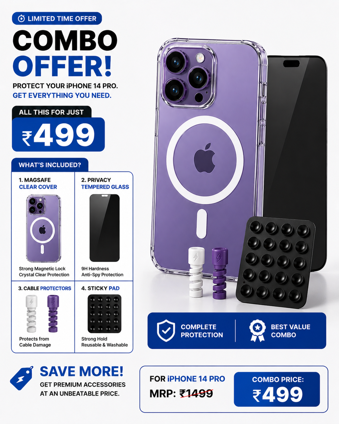 IPHONE 14 PRO ULTIMATE PROTECTION COMBO