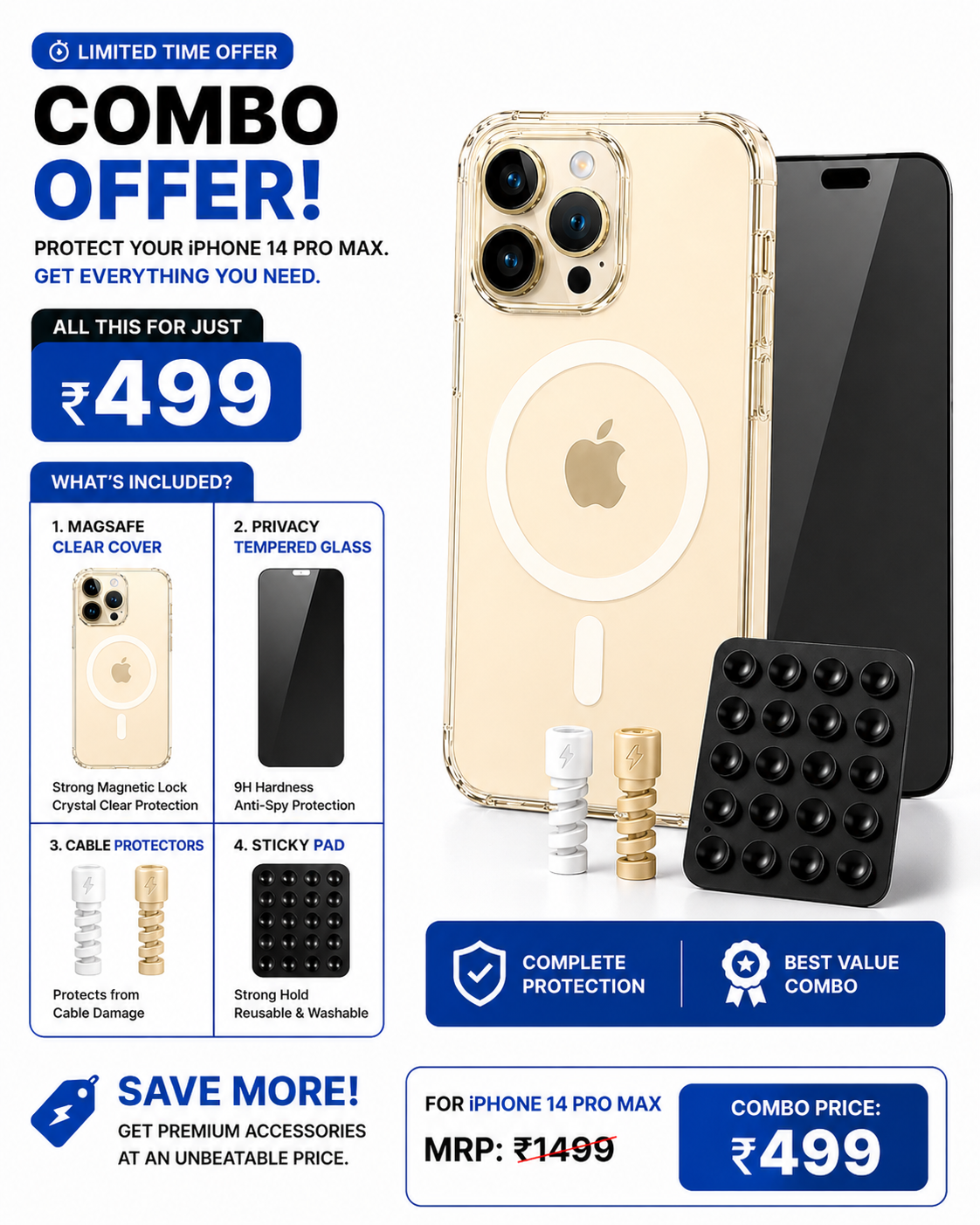 IPHONE 14 PRO MAX ULTIMATE PROTECTION COMBO