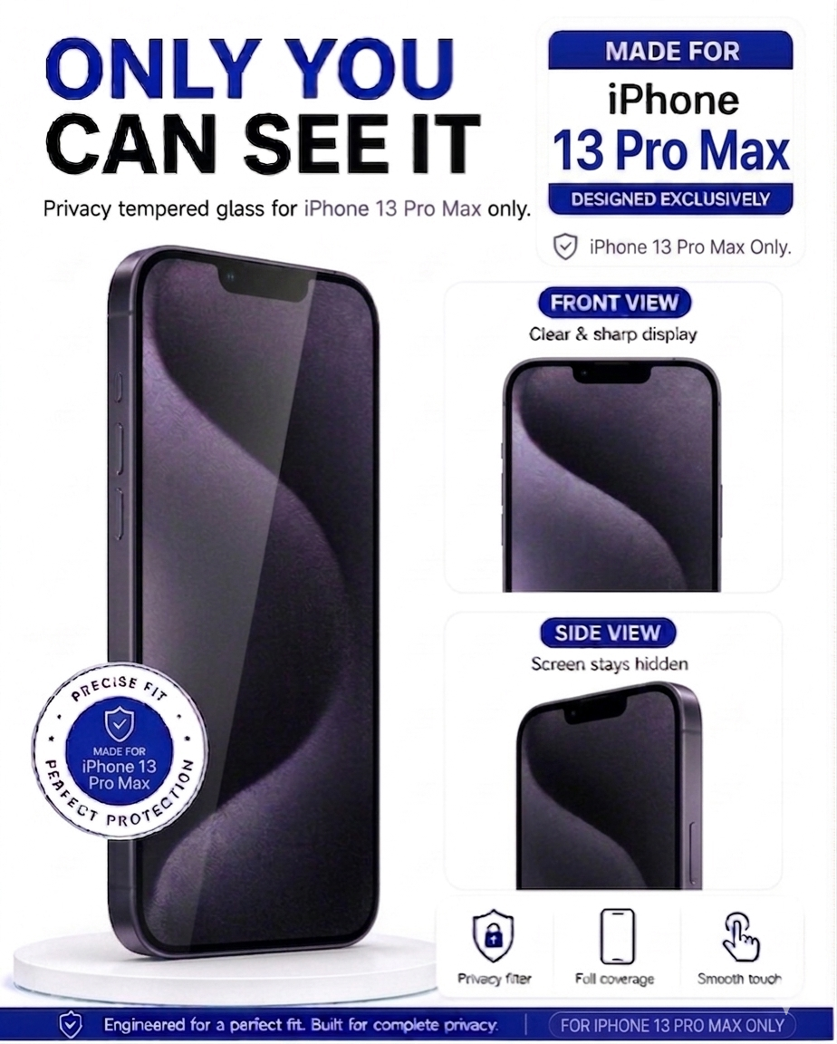 IPHONE 13PRO MAX COVZY PRRMIUM PRIVACY TEMPERDGLASS FULL PROTECTION