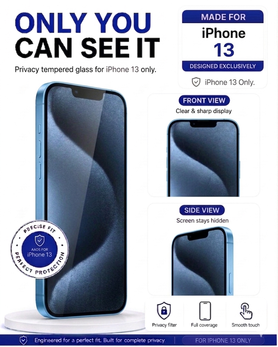 IPHONE 13 COVZY PREMIUM PRIVACY TEMPERDGLASS FULL PROTECTION