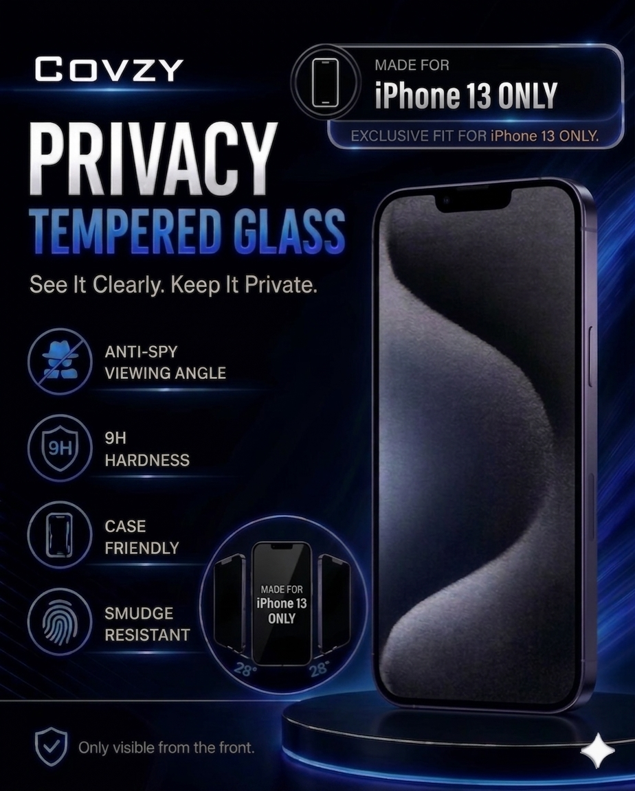 IPHONE 13 COVZY PREMIUM PRIVACY TEMPERDGLASS FULL PROTECTION