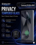 SAMSUNG S24ULTRA COVZY PREMIUM PRIVACY WITH FINGERPRINT WORKING TEMPERDGLASS FULL PROTECTION
