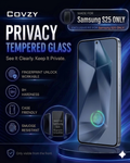 SAMSUNG S25 COVZY PREMIUM PRIVACY WITH FINGERPRINT WORKING TEMPERDGLASS FULL PROTECTION