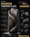 IPHONE 15 PRO MAX COVZY  PREMIUM HD CLEAR TEMPERDGLASS FULL PROTECTION