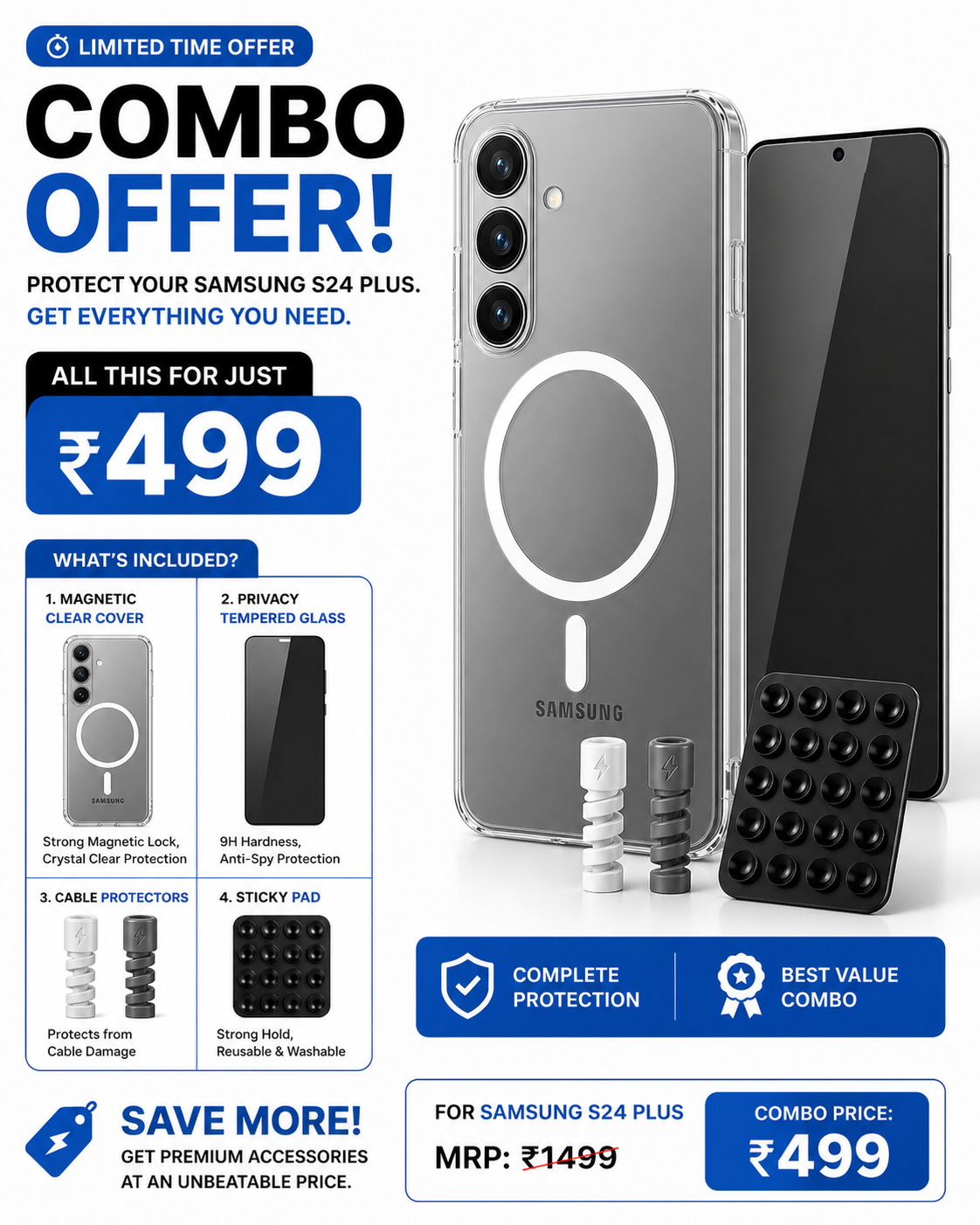SAMSUNG S24 PLUS ULTIMATE PROTECTION COMBO