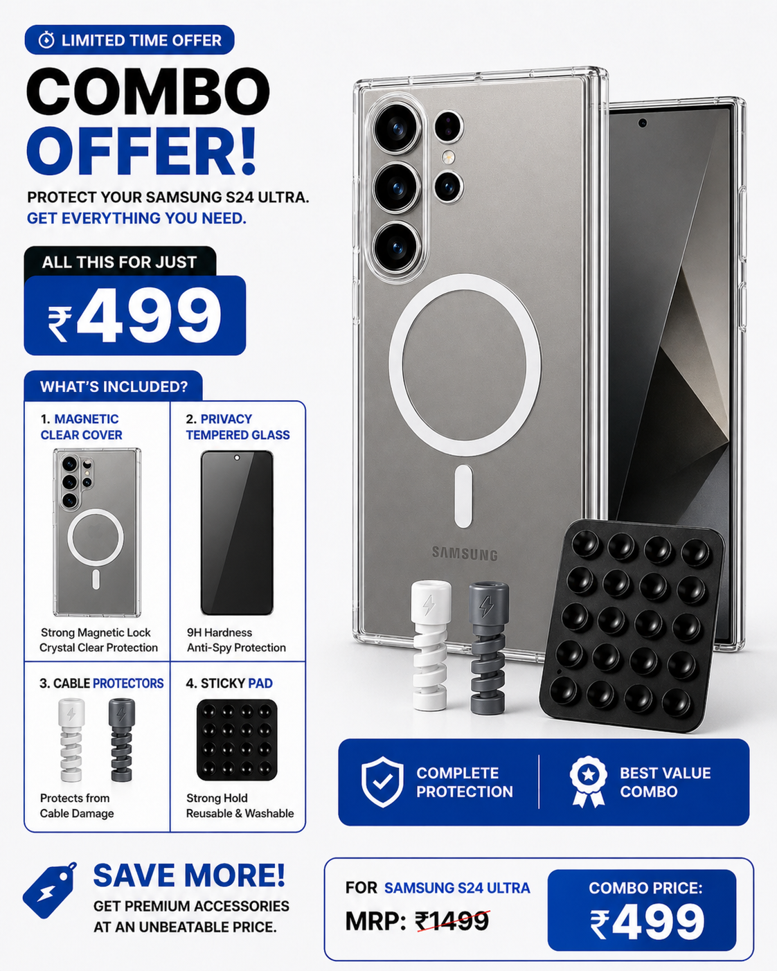 SAMSUNG S24ULTRA ULTIMATE PROTECTION COMBO