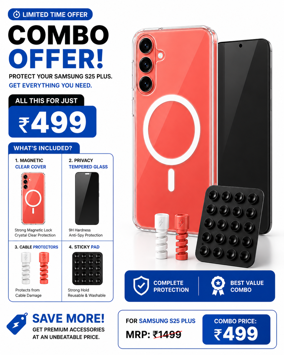 SAMSUMG S25PLUS ULTIMATE PROTECTION COMBO