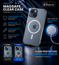 IPHONE 15 COVZY PREMIUM CLEAR MAGSAFE CASE  SLIM STRONG & CRYSTAL CLEAR PROTECTION